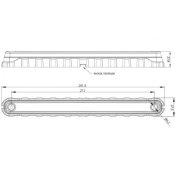 Фонарь габаритный Fristom LED 12-36V, красного цвета с проводом 0,15 m.(241x27.5x22.8) FT-092 C LED