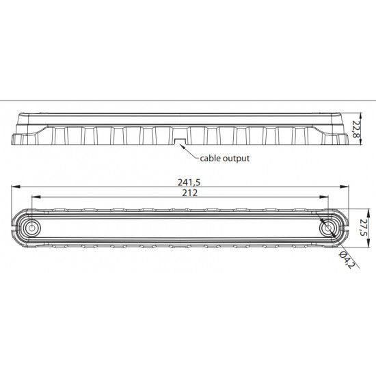 Фонарь габаритный Fristom LED 12-36V, жёлтого цвета с проводом 0,15 m.(241x27.5x22.8) FT-092 Z LED