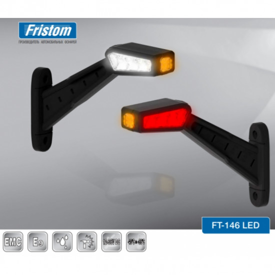 Фонарь FRISTOM LED 3-х функц. контурно-габаритный правый, косая длинная резин. ножка FT-146 P LED